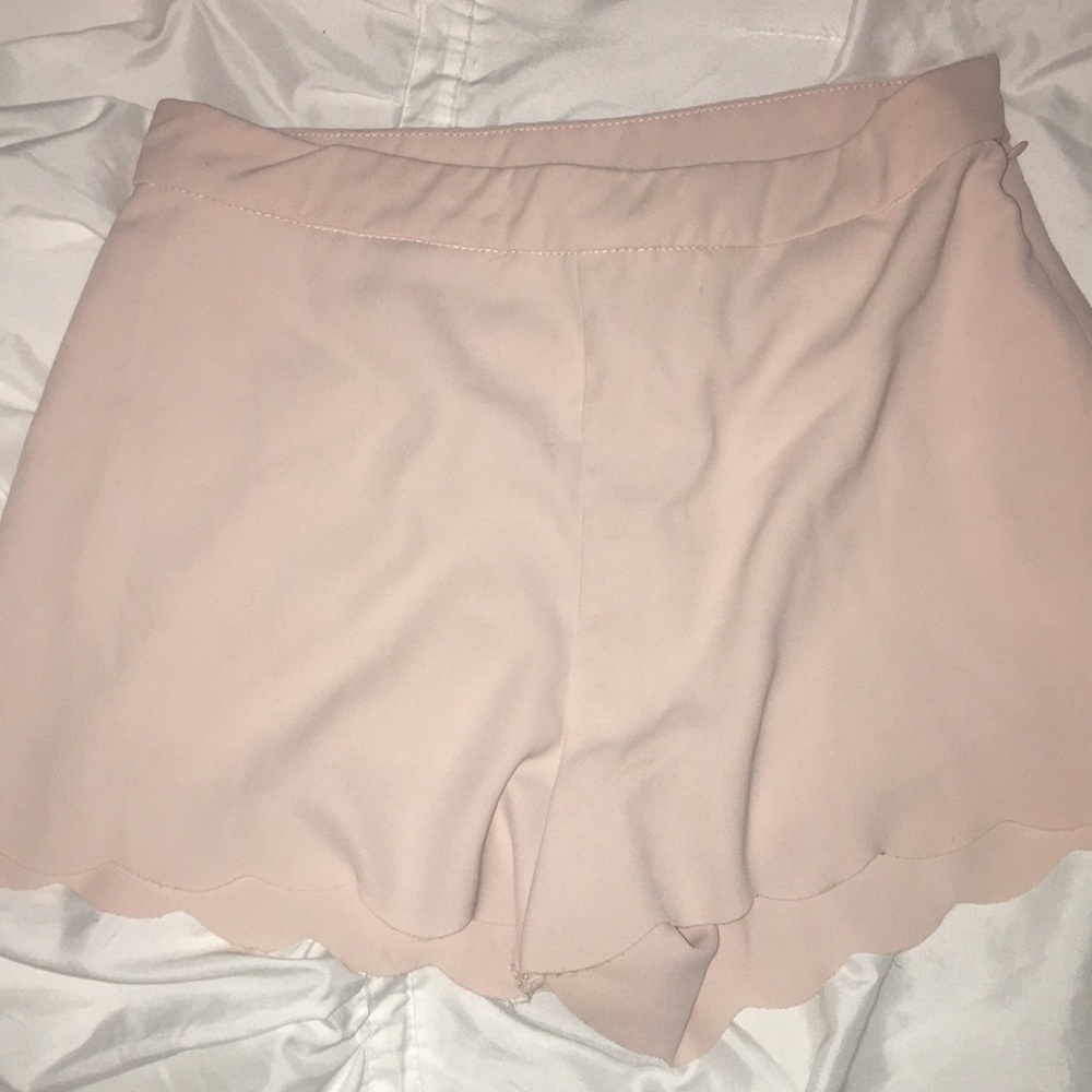 Scalloped high waisted shorts